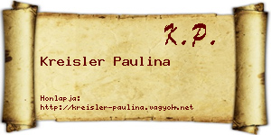 Kreisler Paulina névjegykártya